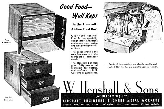 W. Henshall Aircraft Engineers & Sheet Metal Workers. Galley Eqpt