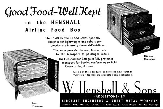 W. Henshall Aircraft Engineers & Sheet Metal Workers. Galley Eqpt