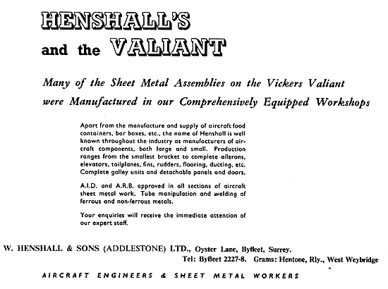 W. Henshall Sheet Metal Assemblies. Henshall Galley Equipment    