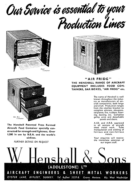 W. Henshall Sheet Metal Components. Henshall Galley Equipment    