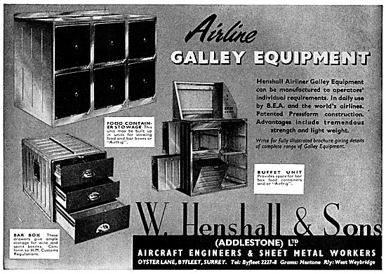 W.Henshall. Aircraft Engineers, Sheet Metal Work, Aircraft Galley