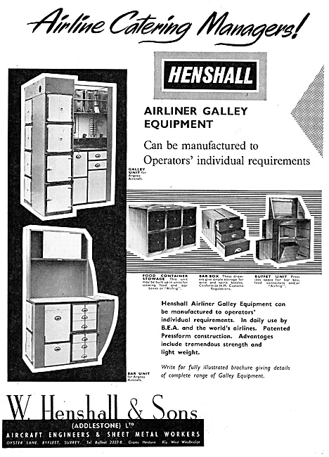 W.Henshall. Aircraft Engineers, Sheet Metal Work, Aircraft Galley