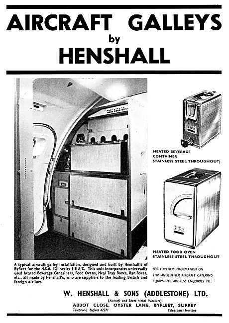 W. Henshall Aircraft Galleys - Aircraft Sheet Metal Work         