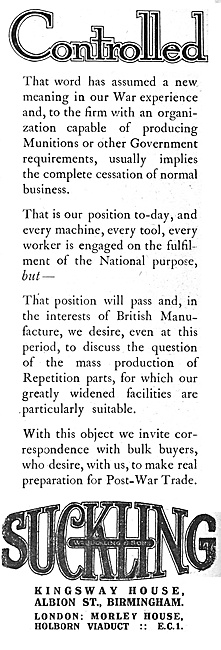 W.Suckling & Sons - Aeronautical Stampings & Repetition Work     