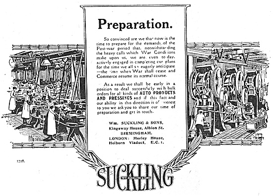 W.Suckling & Sons - Aeronautical Stampings & Repetition Work 1918