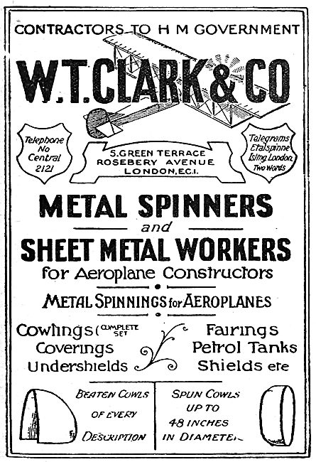 W.T.Clark.  Metal Spinners & Sheet Metal Work                    