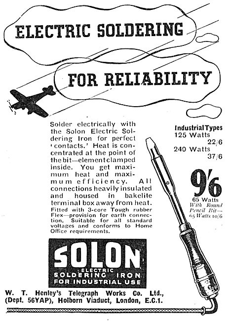 W.T.Henley's - Solon Electric Soldering Iron                     