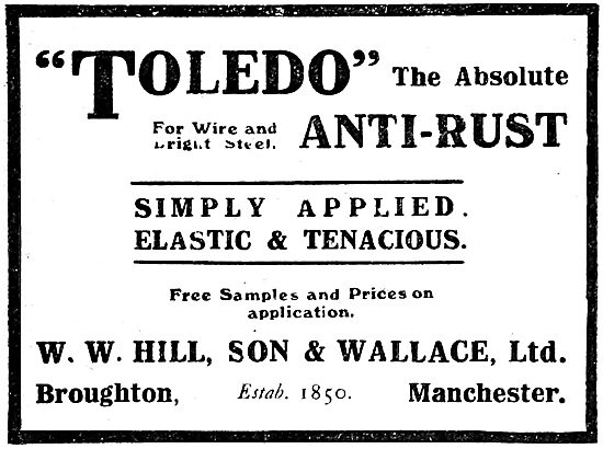 W.W.Hill, Son & Wallace . TOLEDO Anti-Rust Steels. 1919          