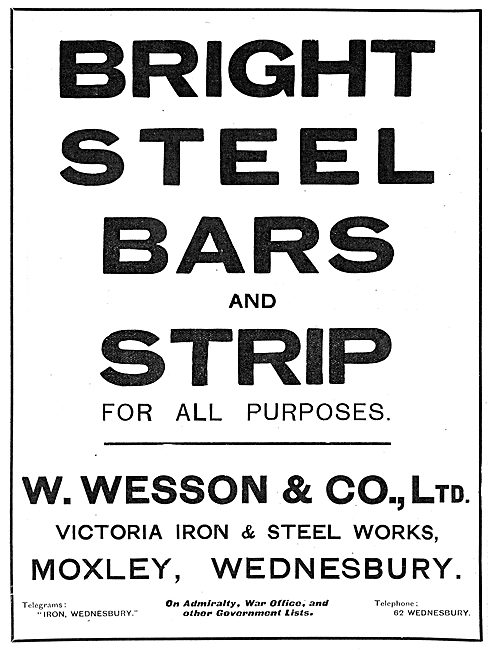 W.Wesson & Co. Victoria Iron & Steel Works. Moxley, Wednesbury   