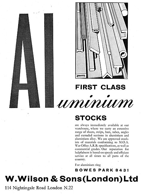 W.Wilson Approved Stockists For Aluminium & Aluminium Alloys     