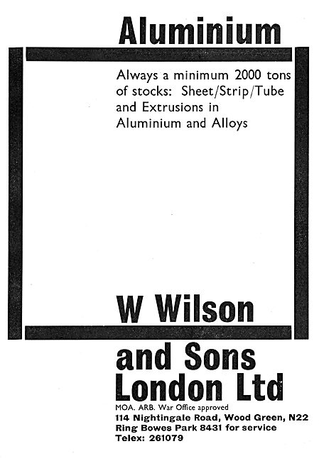 W.Wilson.  Aluminium Stockists                                   