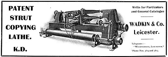 Wadkin Patent Strut Copying Lathe For Aircraft Constructors      