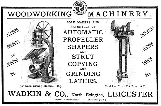 WW1 Wadkin Woodworking Machinery 1916                            