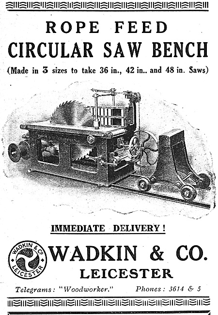 Wadkin Rope Feed Circular Saw Bench                              