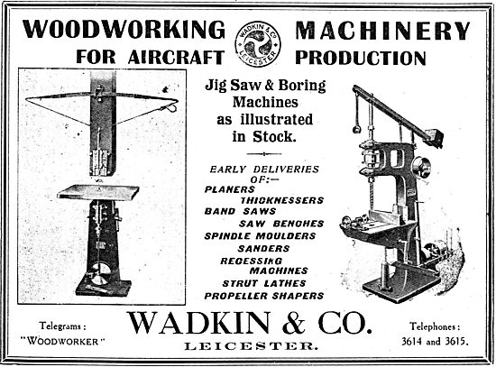 Wadkin Woodwork Machinery For Aircraft Production                