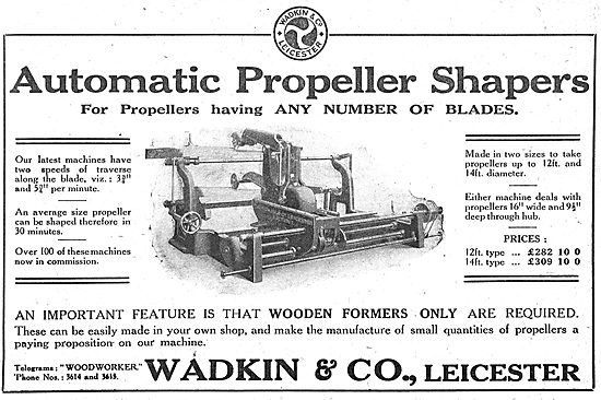 Wadkin Automatic Propeller Shaping Machines                      