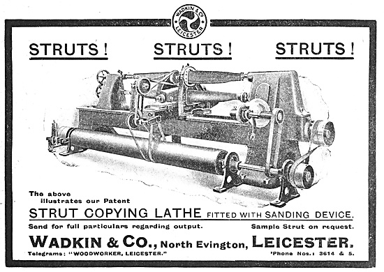 Wadkin Woodworking Machine Tools. Strut Copying Lathe 1918       
