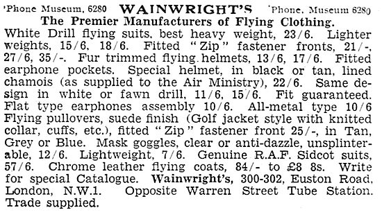 Wainwright's Flying Clothing                                     