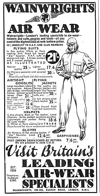 Wainwright's Air Wear: Flying Suits 21/-                         