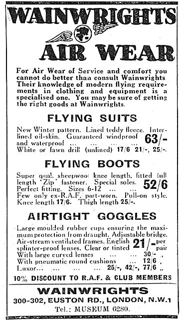 Wainwright's Flying Clothing: Suits,Boots & Goggles              
