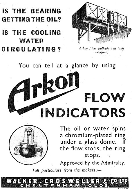 Walker Crossweller Arkon Flow Indicators 1942 Advert             