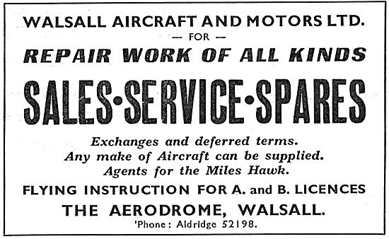 Walsall Aircraft & Motors Ltd - Walsall Aerodrome                