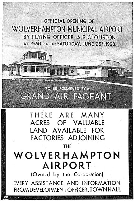 Wolverhampton Municipal Aerorome - Opens June 25th 1938          