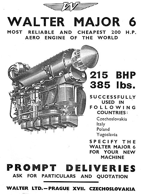 Walter Major 6 Aero Engine                                       