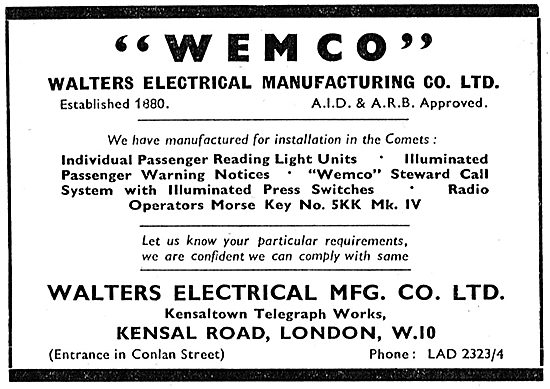 Walters Electrical Mnfg - Aircraft Electrical Components         