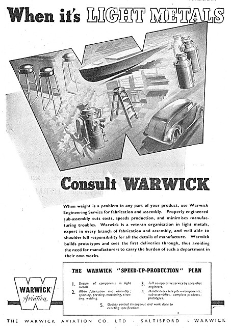 Warwick Aviation Light Metal FRabrications                       