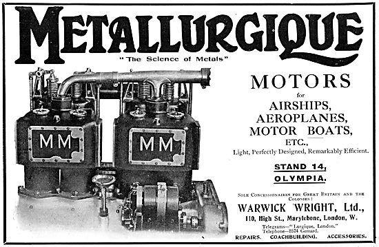 Metallurgique Aero Engines - Concessionaires Warwick Wright      