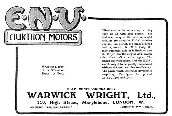 Warwick Wright ENV Aviation Motors. O'Gorman Test Report         