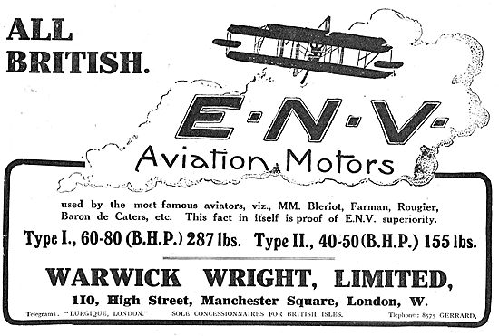 ENV Aviation Motors Type 1 60-80  BHP Type II 40-50 BHP          