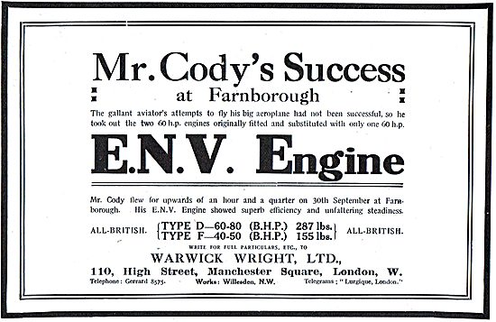 Cody Achieves Success At Farnborough With An ENV Engine          