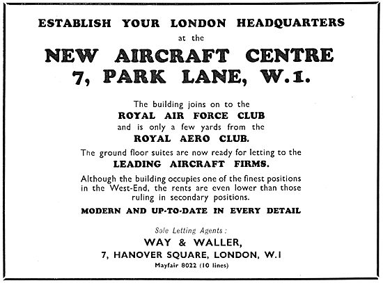 Way & Waller Aircraft Centre Park Lane - Aviation Showcase       