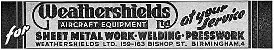 Weathershields Aircraft Parts & Sheet Metalwork                  