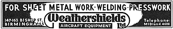 Weathershields Aircraft Sheetmetal Work                          