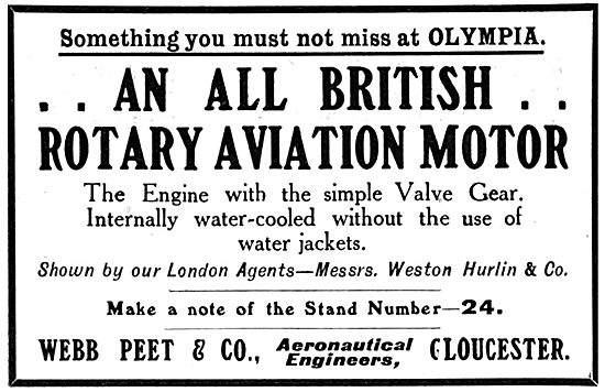 Webb Peet & Co Rotary Aviation Motors                            