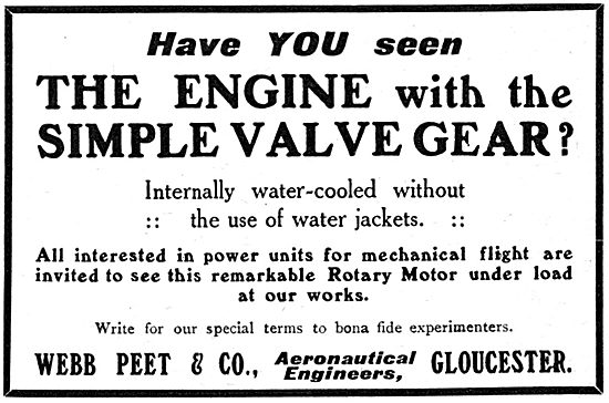 Webb Peet & Co. Gloucester. Webb Peet  Aero Engine               