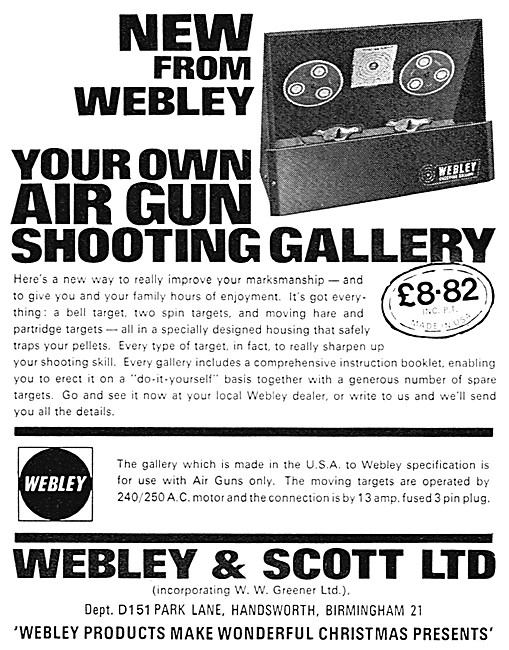 Webley & Scott  Air Gun Shooting Gallery 1971                    