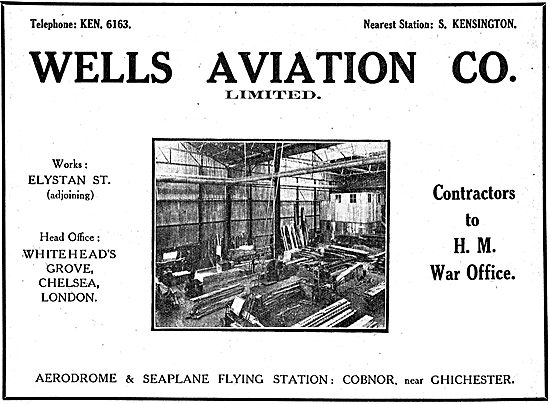 Wells Aviation Co - Aeroplane Constructors Cobnor Nr Chichester  