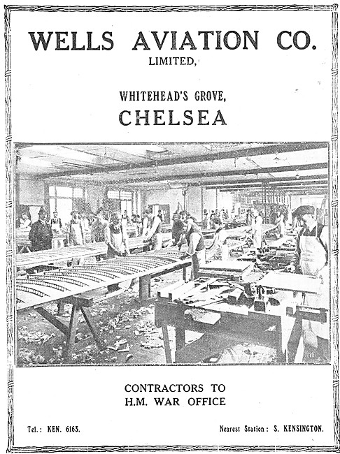 Wells Aviation Company. Whiteheads Grove, Chelsea. 1917          