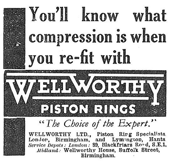 Wellworthy Aero Engine Piston Rings                              