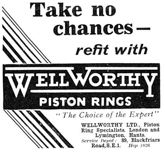 Wellworthy Piston Rings 1932                                     