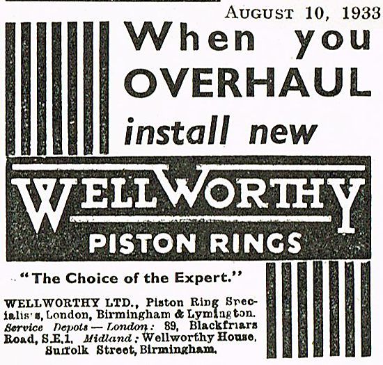 Wellworthy Piston Rings                                          
