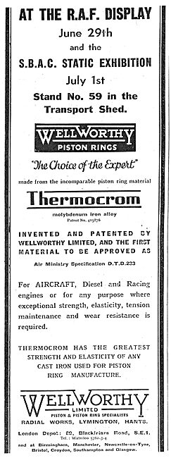 Wellworthy Aero Engine Piston Rings - Thermocrom                 