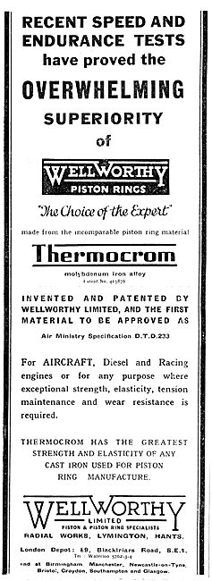 Wellworthy Piston Rings, Thermocrom                              