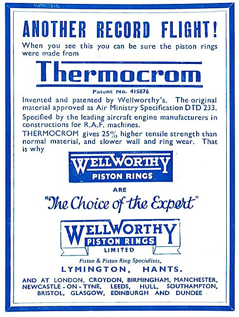 Wellworthy Thermocrom DTD 233 Piston Rings                       