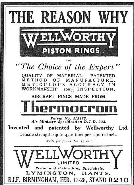 Wellworthy Piston Rings                                          