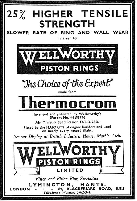 Wellworthy Piston Rings                                          